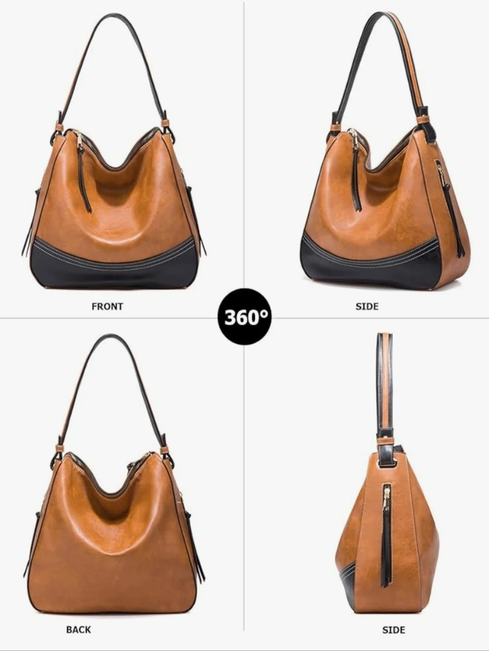 Tan Faux Leather 4-Piece Women's Handbag Set
